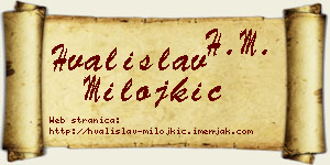 Hvalislav Milojkić vizit kartica